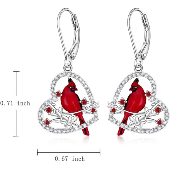 Diamond Cardinal Angel Earrings - Picture 16 of 16